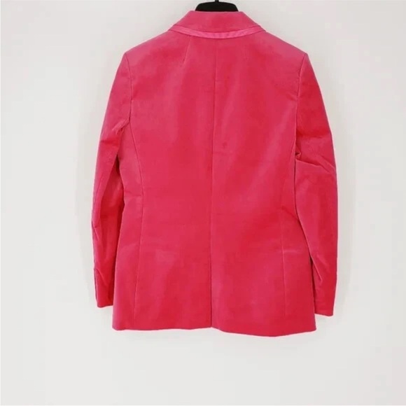 J. Crew Collection Willa blazer in tipped stretch velvet in Dragon Fruit. - Picture 6 of 11